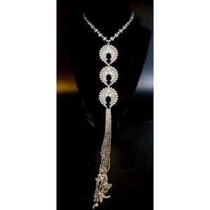 Cowgirl‎ Confetti Silvertoned Native American Style Western Wear Necklace 21"